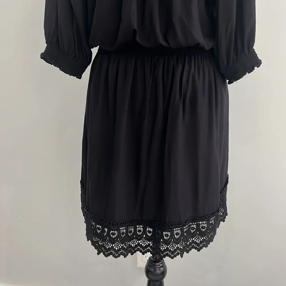 Melissa Odabash Mini Dress Size M Ivy Bandeau Strapless Crochet Sexy - Black - Picture 10 of 12